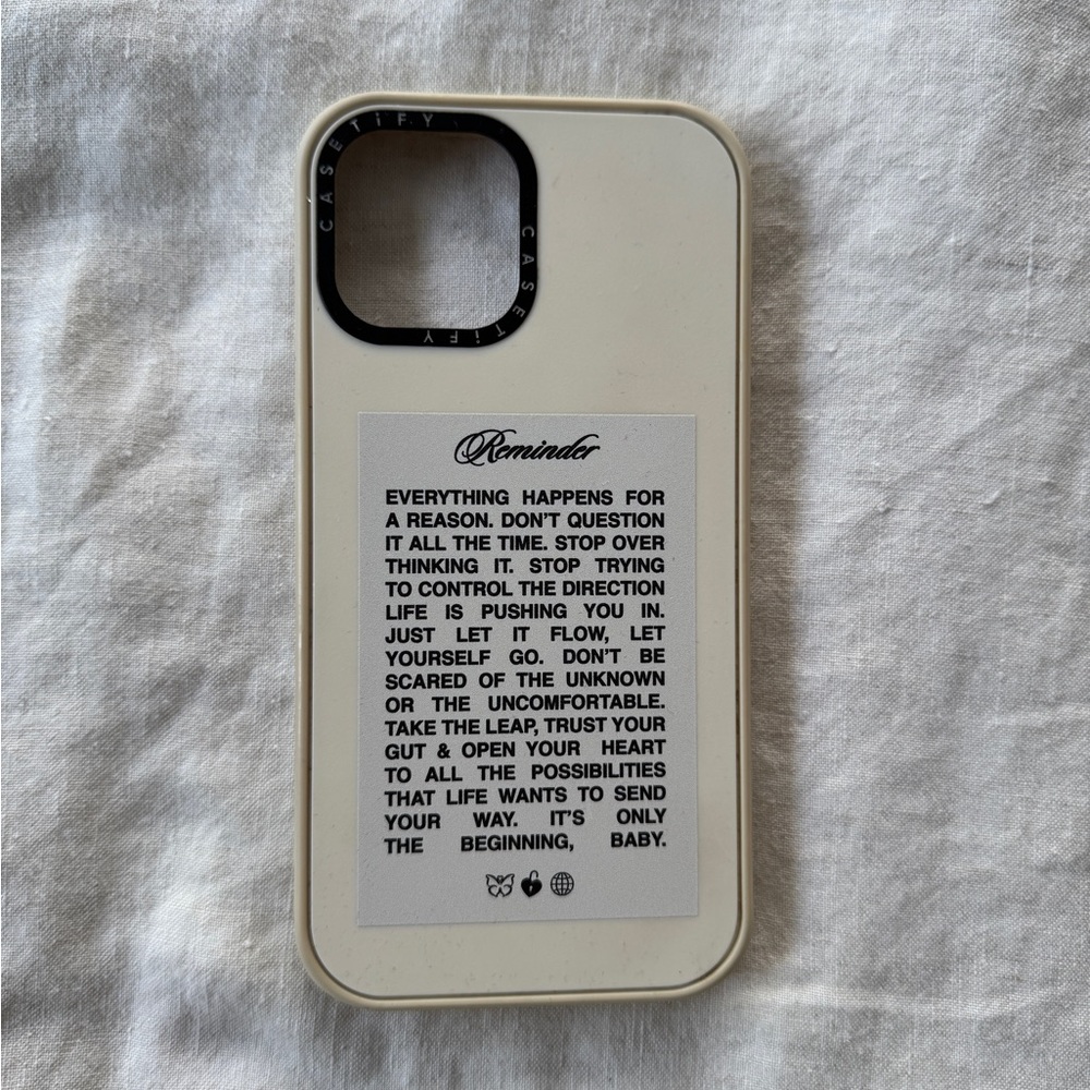 Casetify Cream iPhone 12 Pro Max Impact Case with Motivational Text
